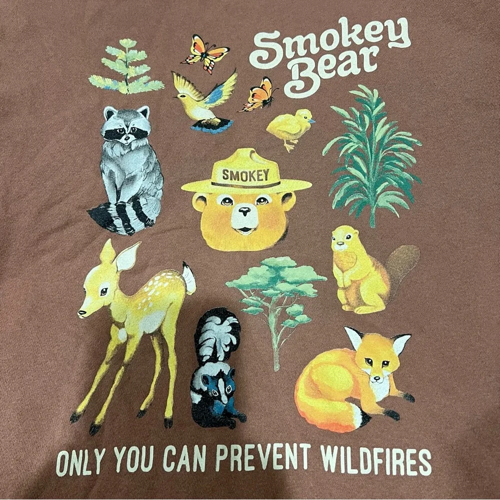 Smokey Bear Brown Graphic Sweatshirt - Women's - Picture 3 of 6